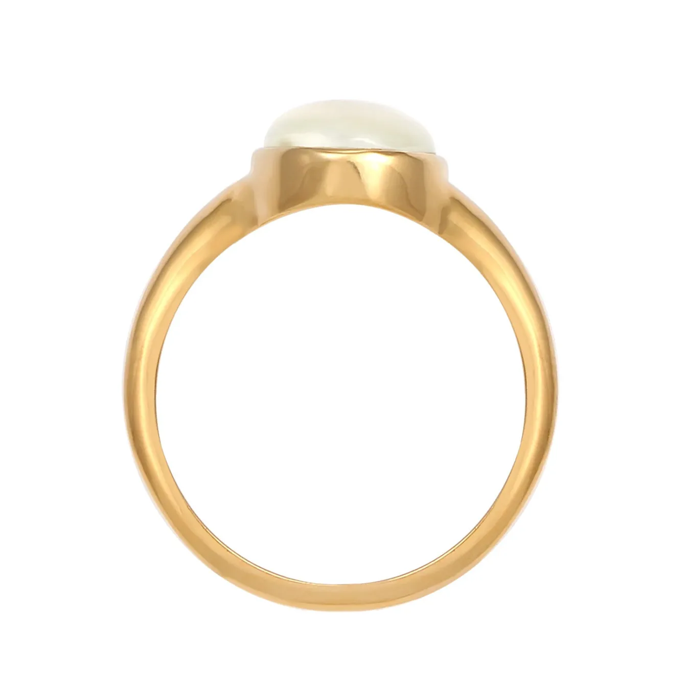 Elli "Siegelring | Mondstein ( Weiß )< Roségold|Ringe