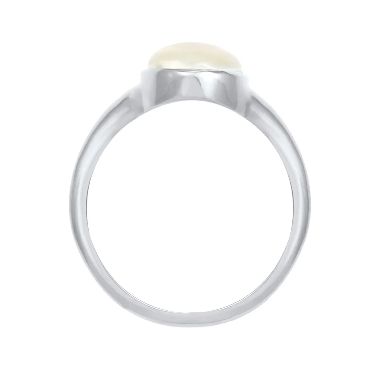 Elli "Siegelring | Mondstein ( Weiß )< Roségold|Ringe