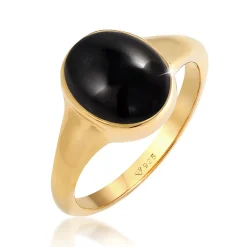 Elli "Siegelring | Onyx ( Schwarz )< Ringe|Silber