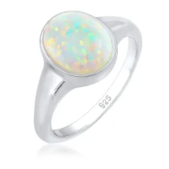 Elli "Siegelring | Opal ( Weiß )< Ringe|Vergoldet
