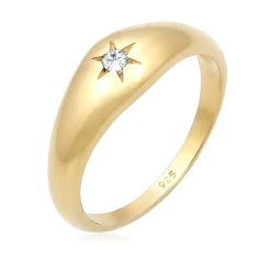 Elli "Siegelring Astro | Kristall (Weiß)< Ringe|Silber