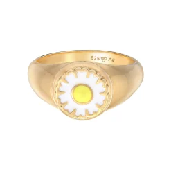 Elli "Siegelring Gänseblümchen | Emaille< Symbol-schmuck|Letzte Chance