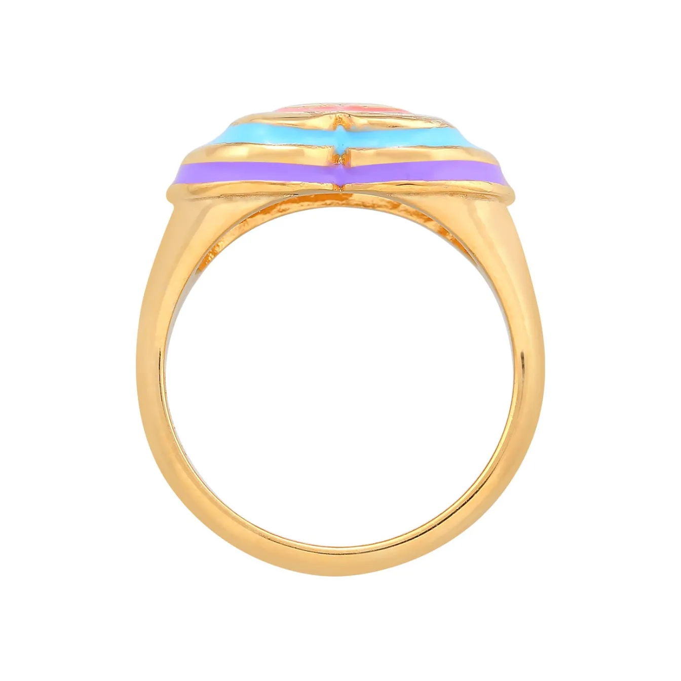 Elli "Siegelring Herz | Emaille (Bunt)< Symbol-schmuck|Herz-schmuck