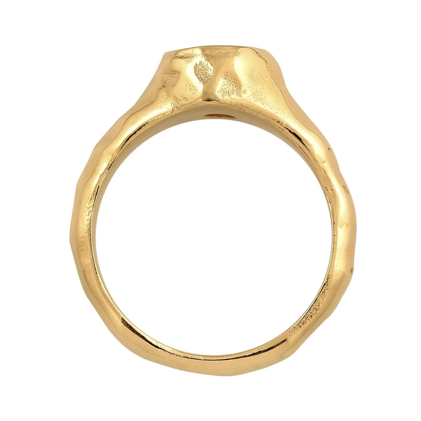 Elli "Siegelring Organic | Zirkonia ( Weiß )< Ringe|Vergoldet