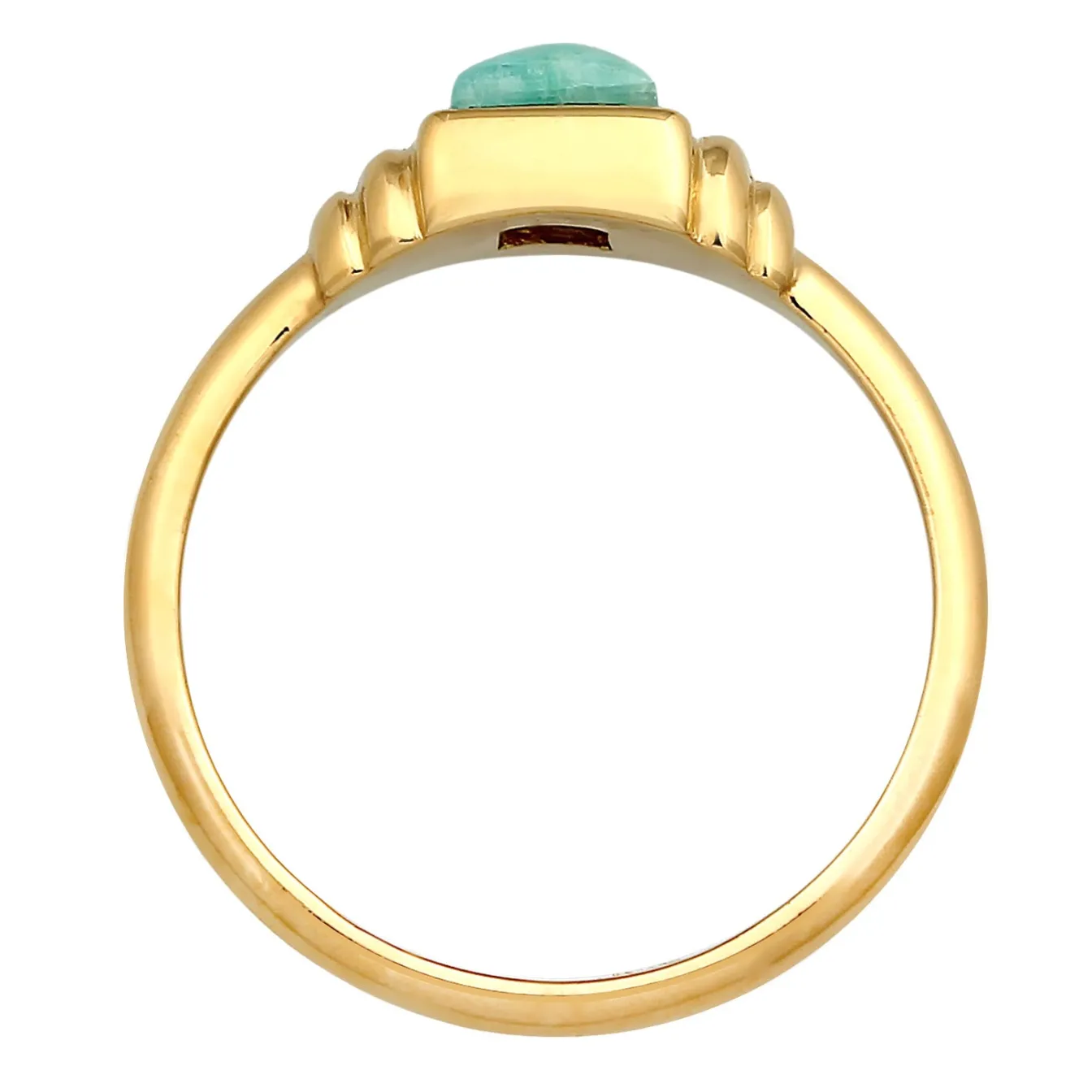 Elli "Siegelring Quadrat Vintage | Amazonit (Blau)< Ringe|Vergoldet