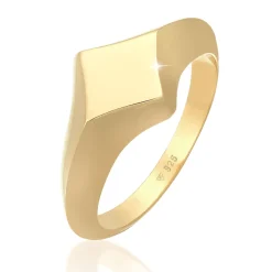 Elli "Siegelring Raute< Ringe|Vergoldet