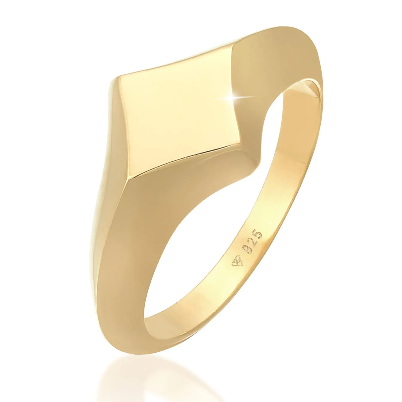 Elli "Siegelring Raute< Ringe|Vergoldet