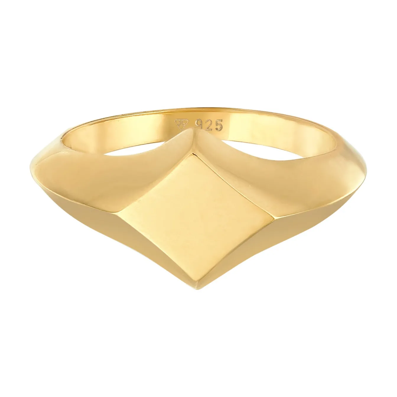 Elli "Siegelring Raute< Ringe|Vergoldet