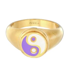 Elli "Siegelring Ying Yang | Emaille< Symbol-schmuck|Ringe