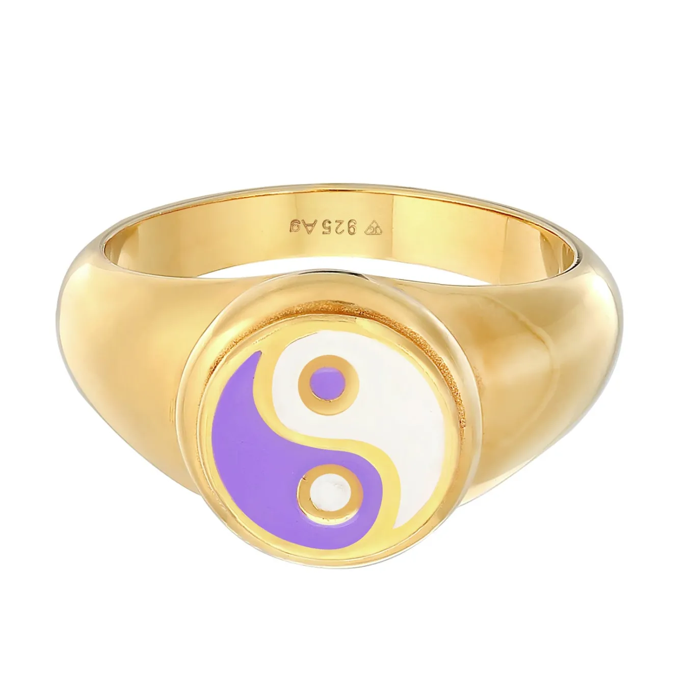 Elli "Siegelring Ying Yang | Emaille< Symbol-schmuck|Ringe