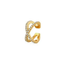 Elli "Single Earcuff | Kristall< Ohrringe|Vergoldet
