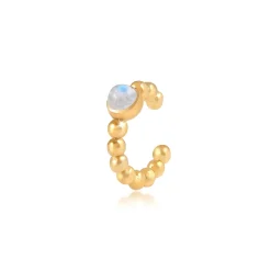 Elli "Single Earcuff | Mondstein ( Weiß )< Ohrringe|Vergoldet