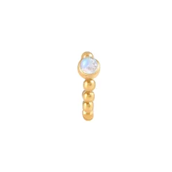Elli "Single Earcuff | Mondstein ( Weiß )< Ohrringe|Vergoldet