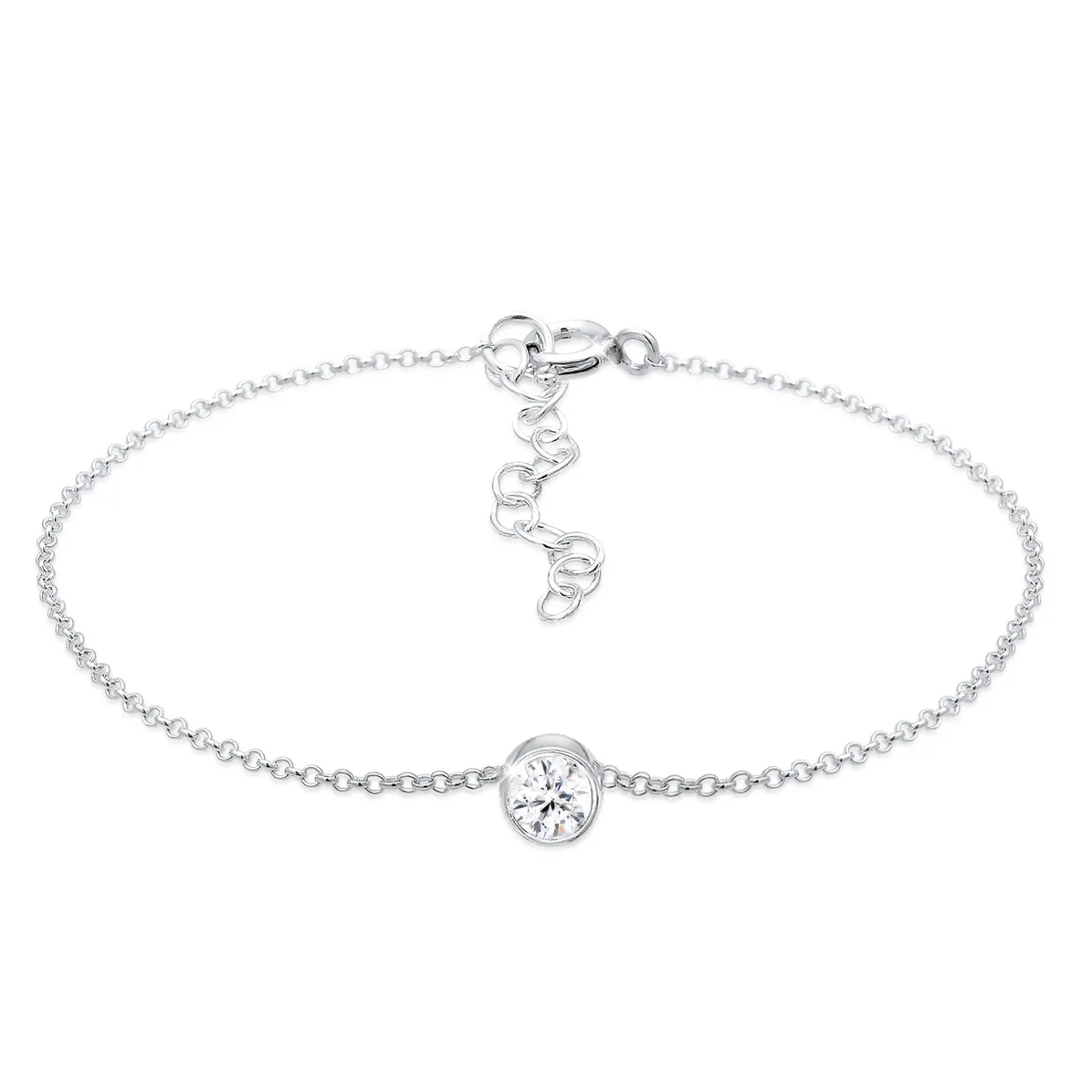 Elli "Solitär-Armband | Kristall ( Weiß )< Roségold|Armbänder
