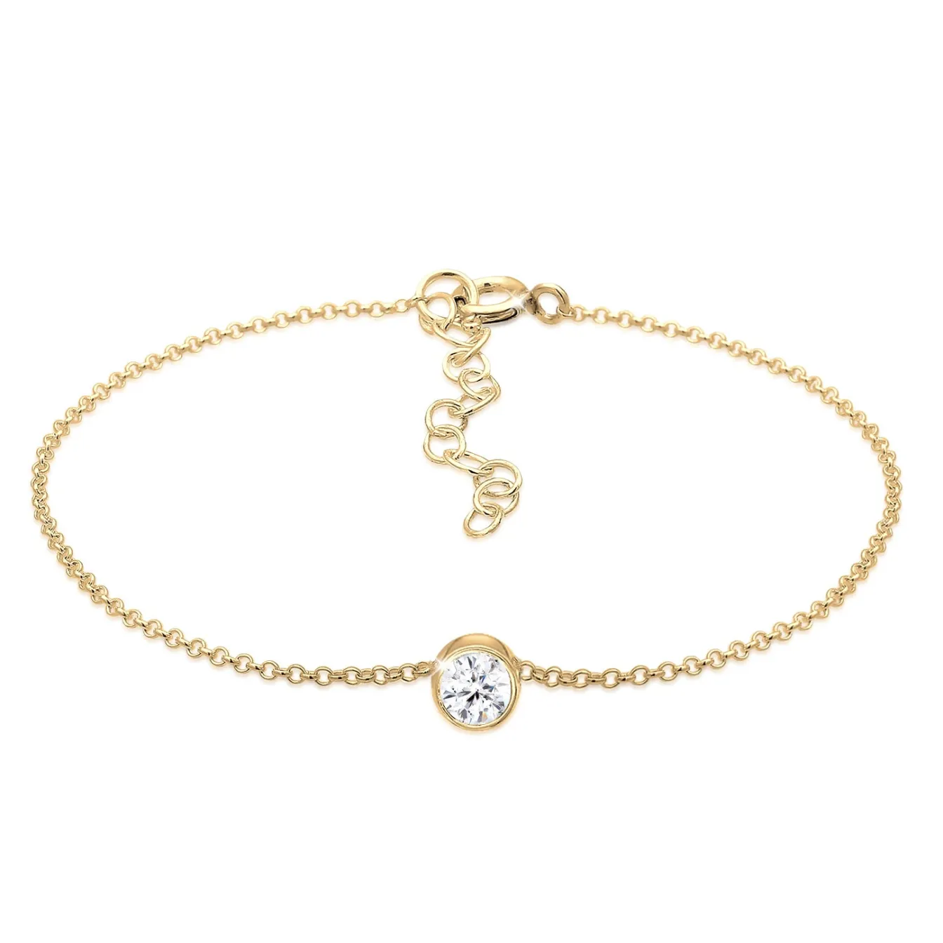 Elli "Solitär-Armband | Kristall ( Weiß )< Roségold|Armbänder