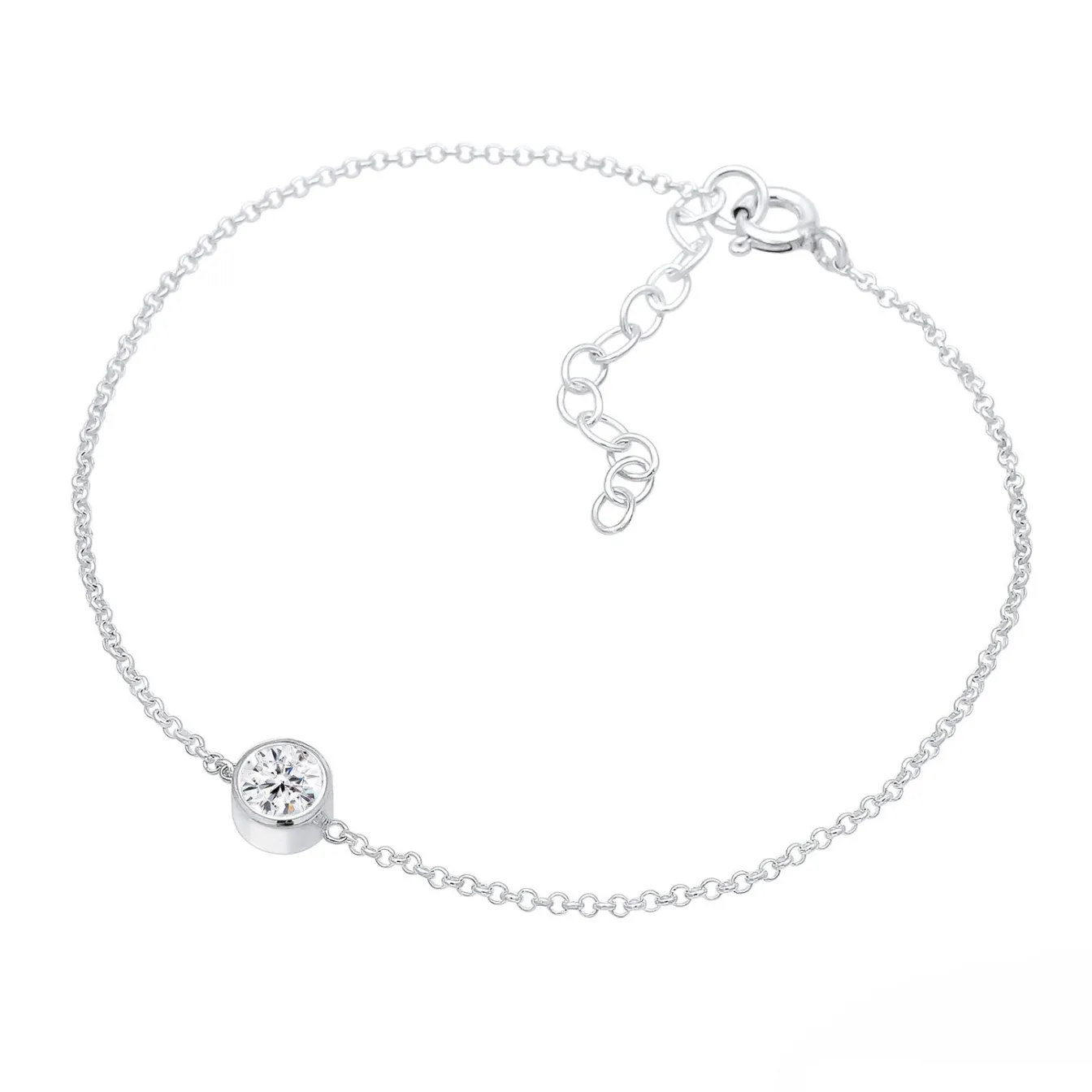 Elli "Solitär-Armband | Kristall ( Weiß )< Roségold|Armbänder