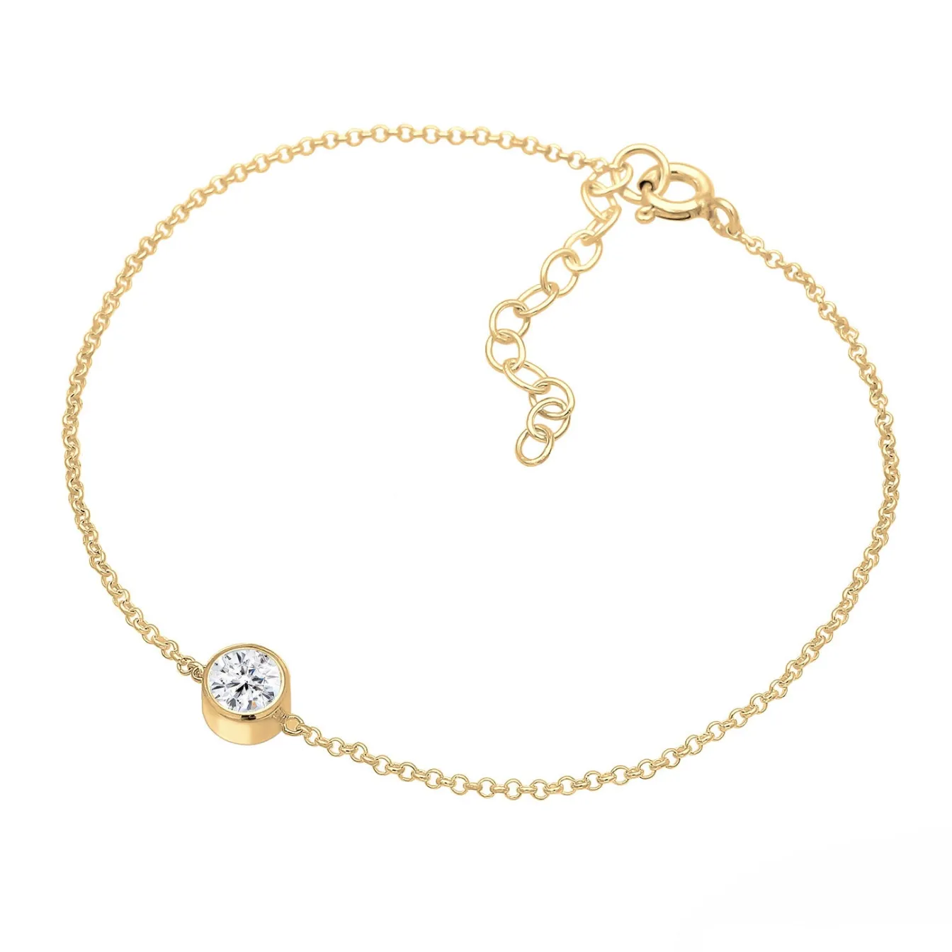 Elli "Solitär-Armband | Kristall ( Weiß )< Roségold|Armbänder