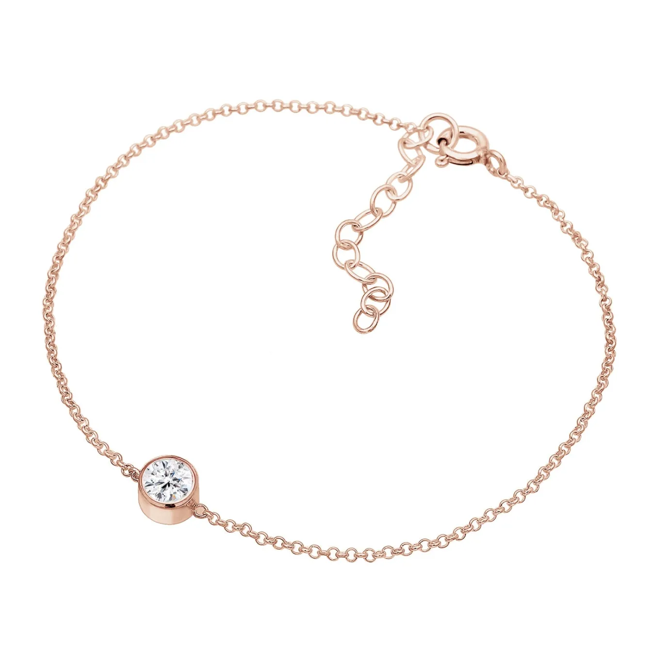 Elli "Solitär-Armband | Kristall ( Weiß )< Roségold|Armbänder