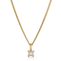 Elli "Solitär-Halskette | Diamant (Weiß, 0.1 ct.)< Halsketten|Silber