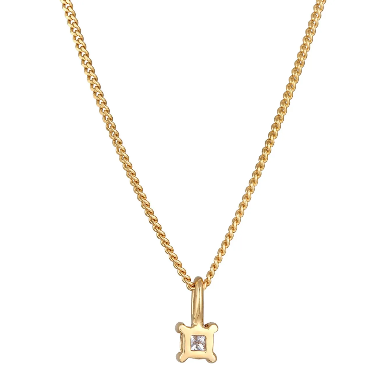 Elli "Solitär-Halskette | Diamant (Weiß, 0.1 ct.)< Halsketten|Silber