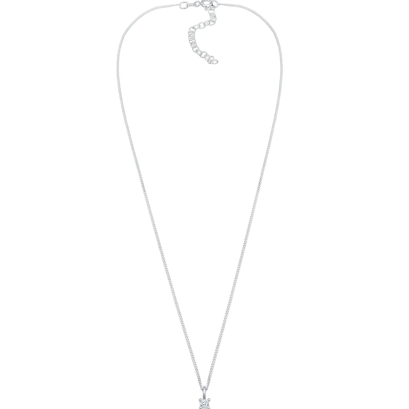 Elli "Solitär-Halskette | Diamant (Weiß, 0.1 ct.)< Halsketten|Silber