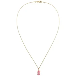 Elli "Solitär-Halskette | Glas Kristalle (Rose)< Vergoldet|Halsketten