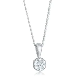 Elli "Solitär-Kette | Diamant ( Weiß, 0,12 ct )< Halsketten|Silber