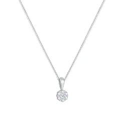 Elli "Solitär-Kette | Diamant ( Weiß, 0,12 ct )< Halsketten|Silber