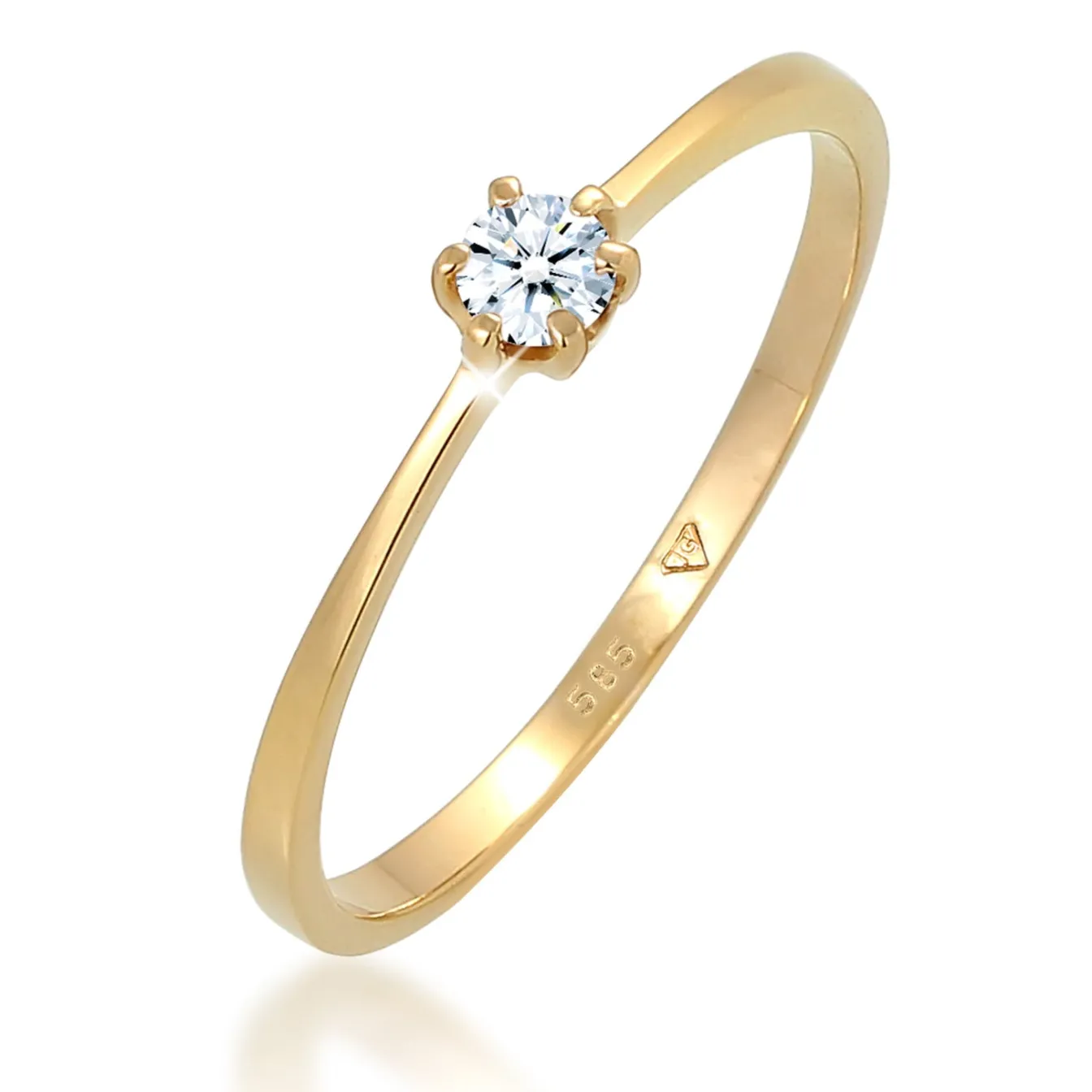 Elli "Solitär-Ring | Diamant ( , 0,11 ct )< Ringe|Echtgold