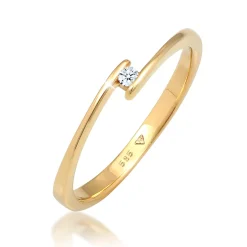 Elli "Solitär-Ring | Diamant ( Weiß, 0,03 ct )< Ringe|Echtgold