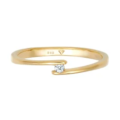 Elli "Solitär-Ring | Diamant ( Weiß, 0,03 ct )< Ringe|Echtgold