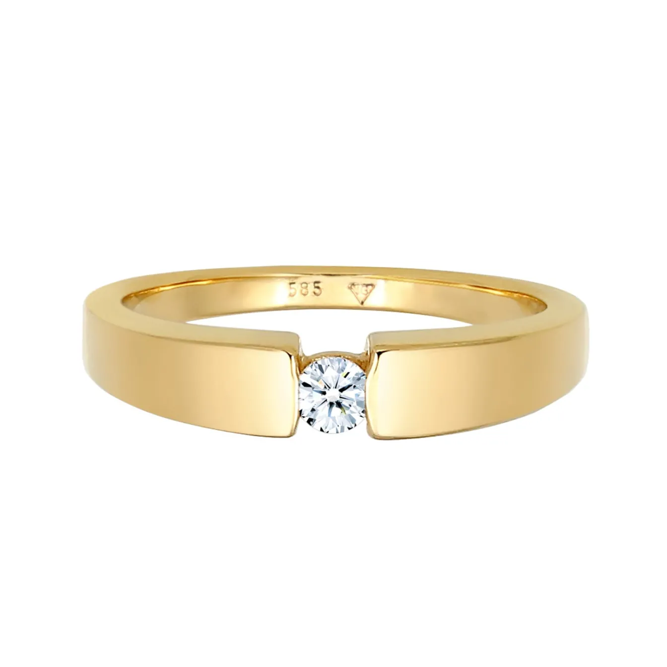 Elli "Solitär-Ring | Diamant ( Weiß, 0,11 ct )< Ringe|Echtgold
