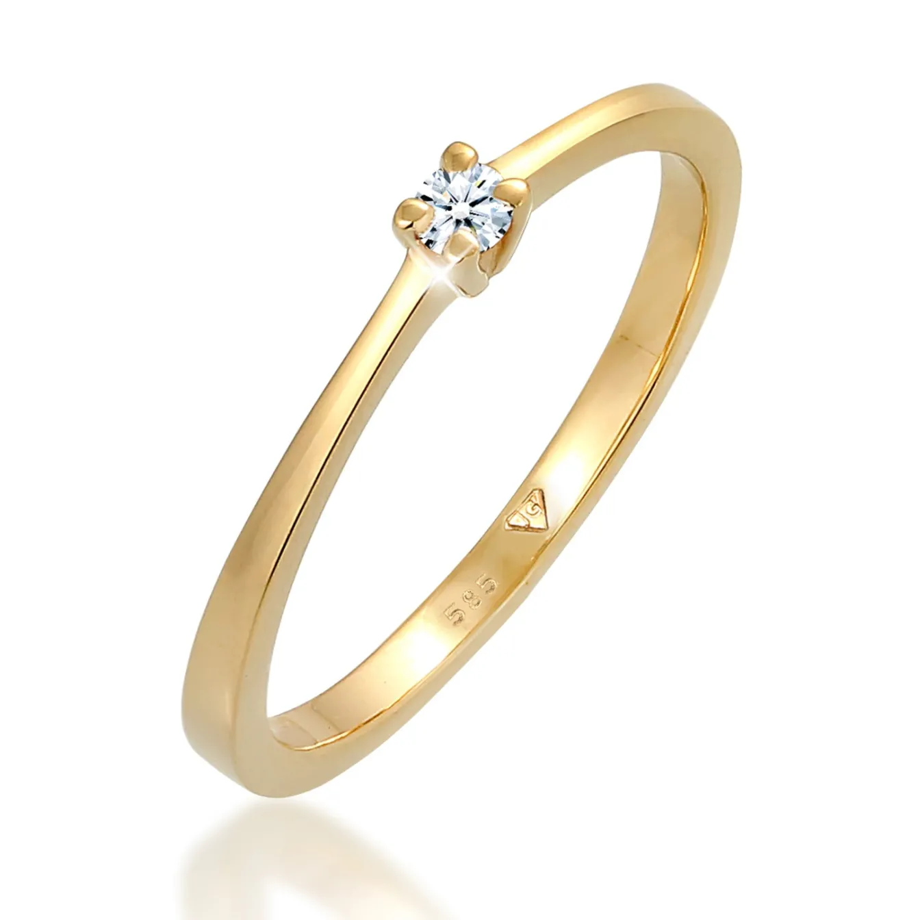 Elli "Solitär-Ring | Diamant ( , 0,11 ct )< Ringe|Echtgold