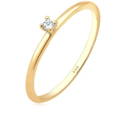Elli "Solitär-Ring | Diamant ( Weiß, 0,015 ct )< Ringe|Echtgold
