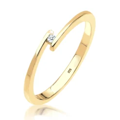 Elli "Solitär-Ring | Diamant ( Weiß, 0,015 ct )< Roségold|Ringe