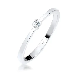 Elli "Solitär-Ring | Diamant ( Weiß, 0,03 ct )< Roségold|Ringe