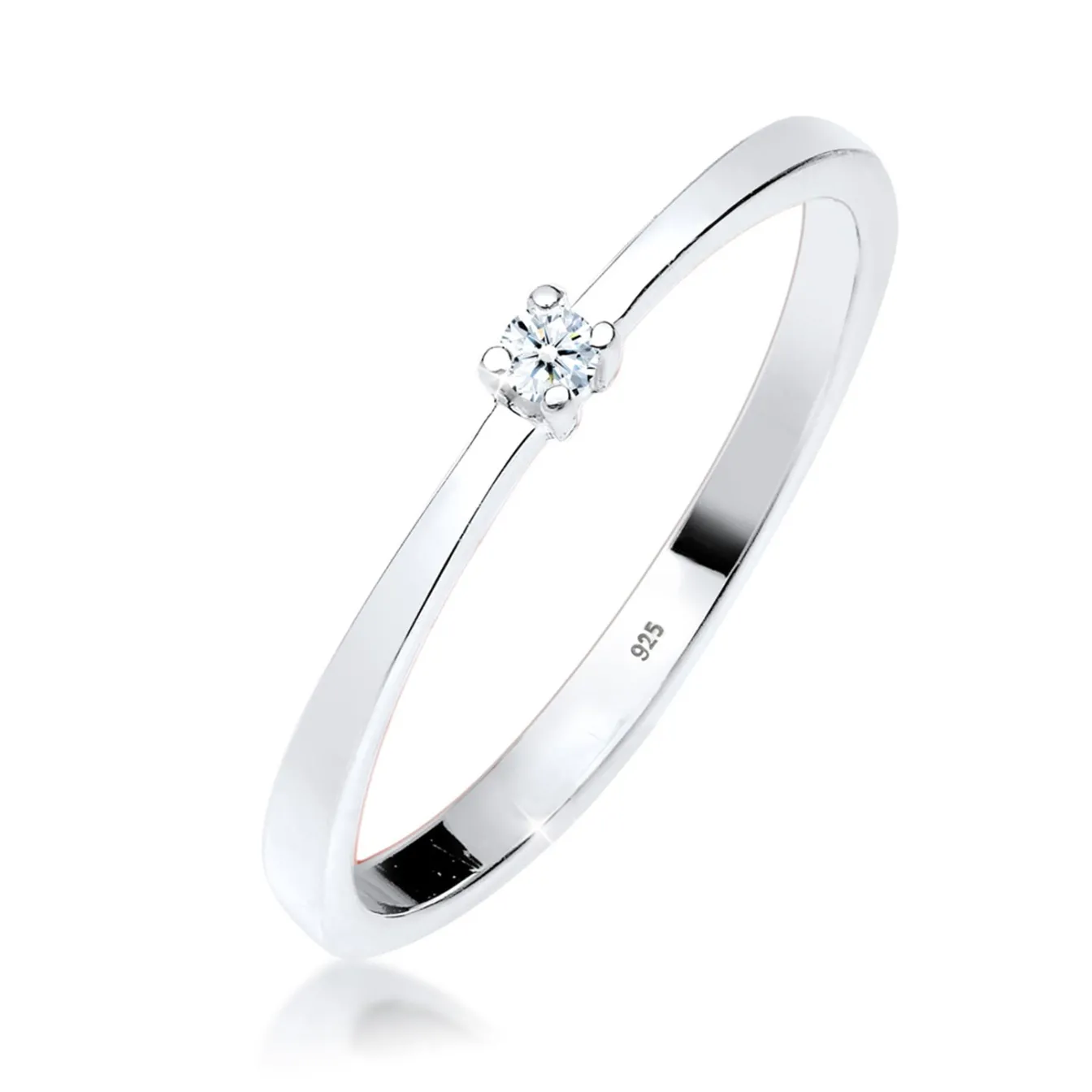 Elli "Solitär-Ring | Diamant ( Weiß, 0,03 ct )< Roségold|Ringe