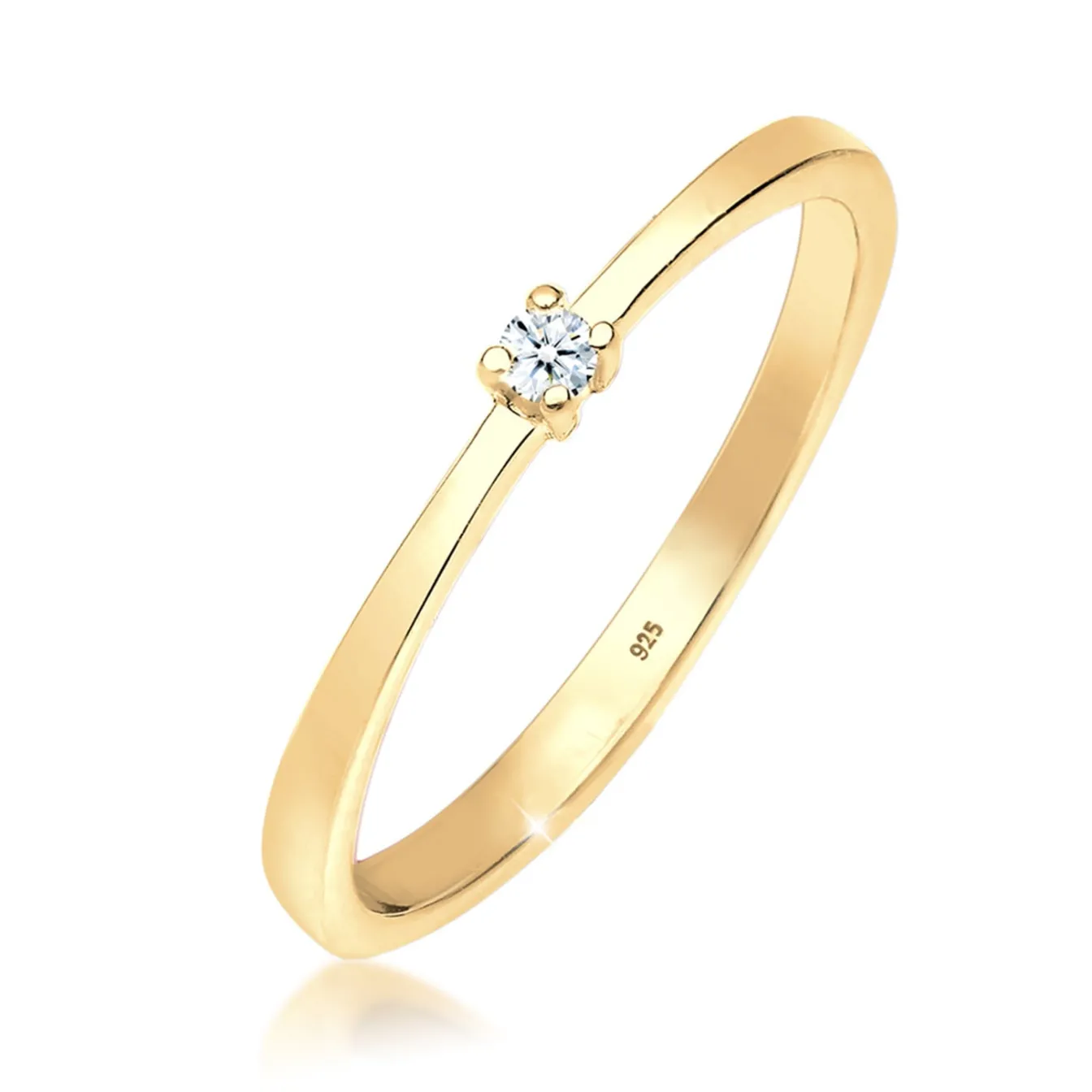 Elli "Solitär-Ring | Diamant ( Weiß, 0,03 ct )< Roségold|Ringe