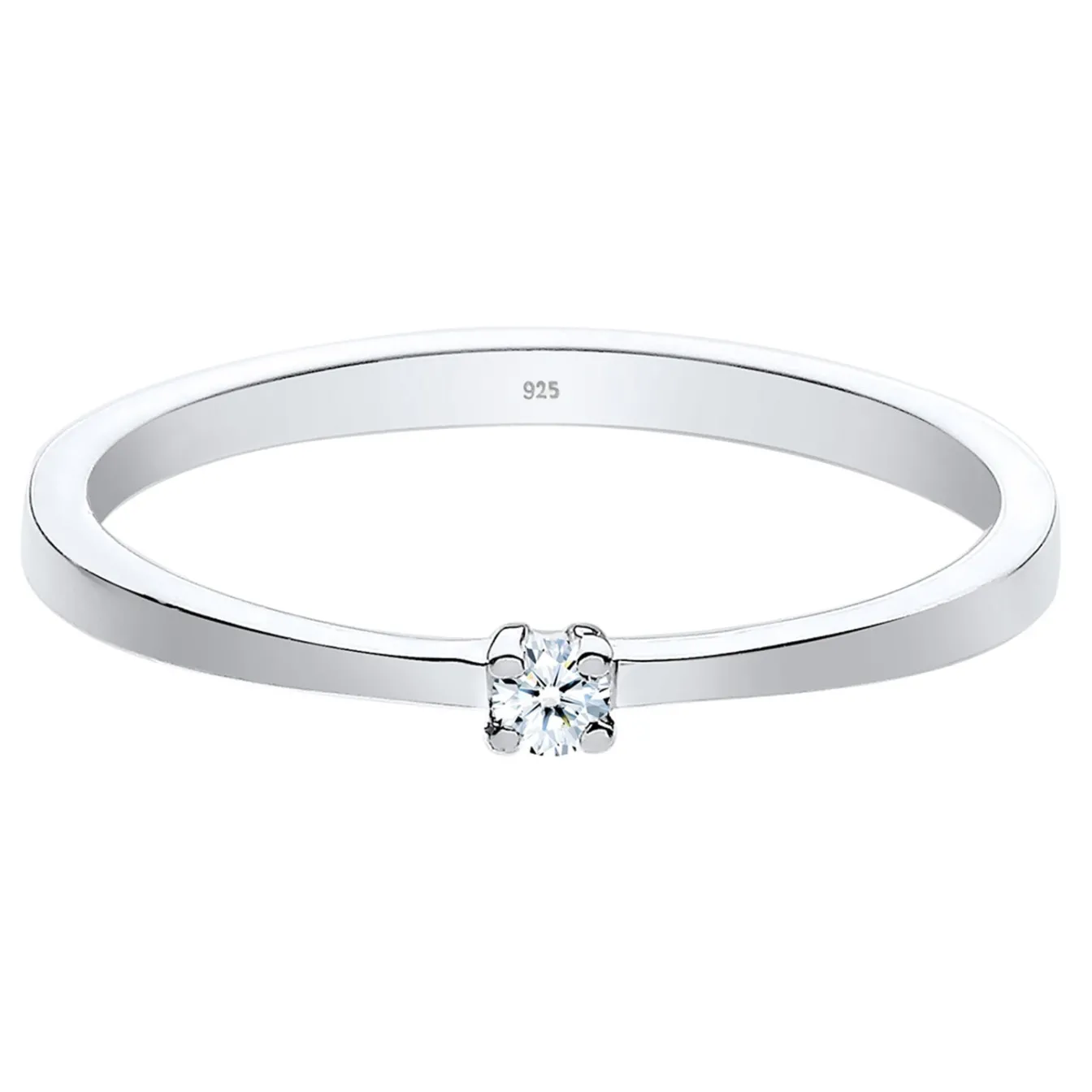 Elli "Solitär-Ring | Diamant ( Weiß, 0,03 ct )< Roségold|Ringe