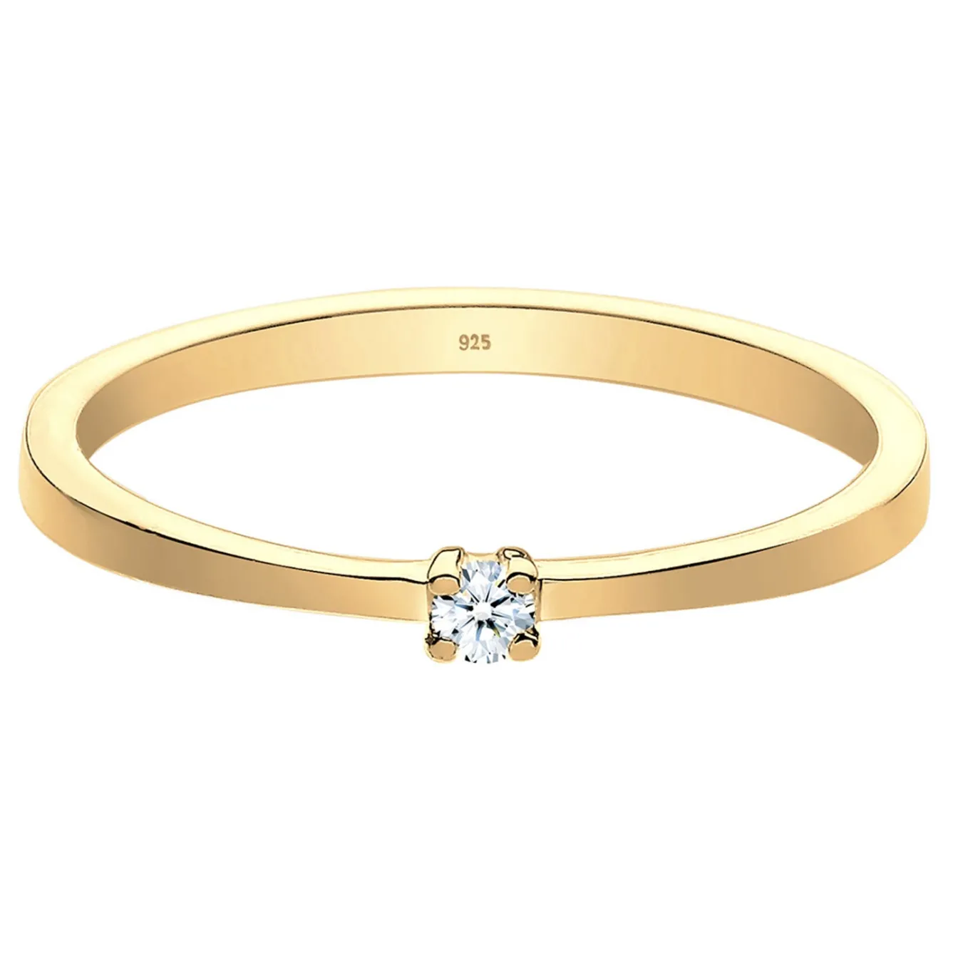 Elli "Solitär-Ring | Diamant ( Weiß, 0,03 ct )< Roségold|Ringe