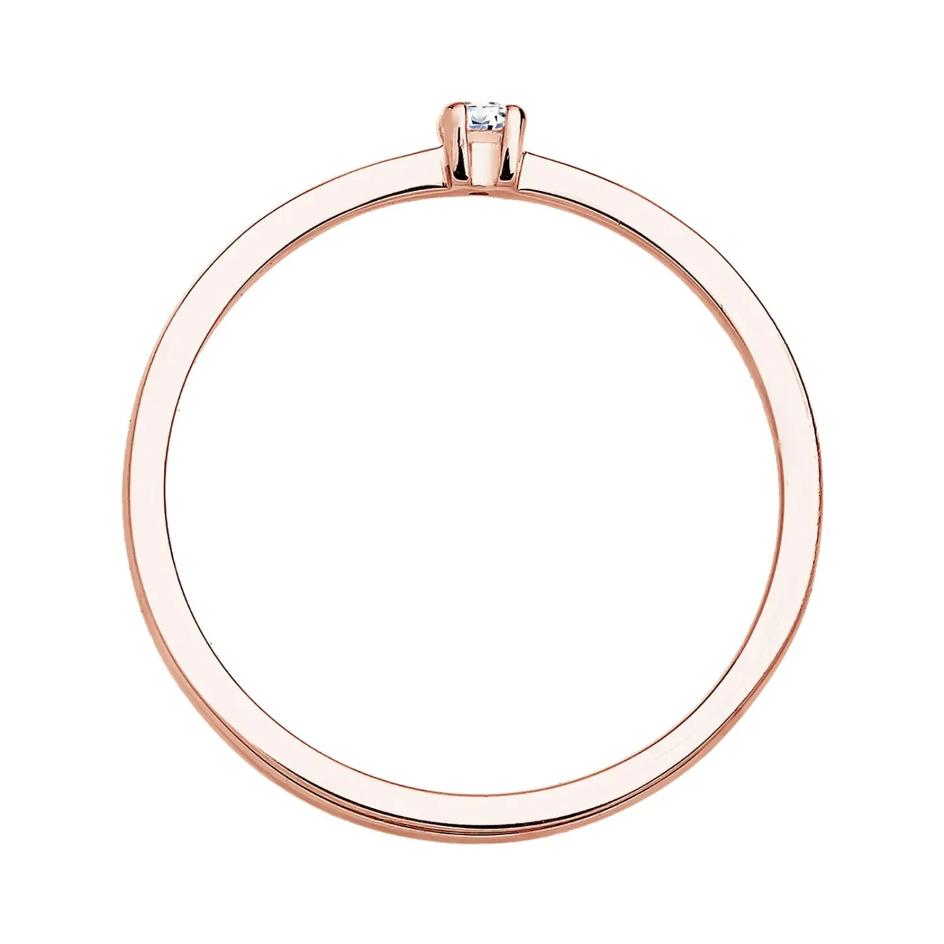 Elli "Solitär-Ring | Diamant ( Weiß, 0,03 ct )< Roségold|Ringe