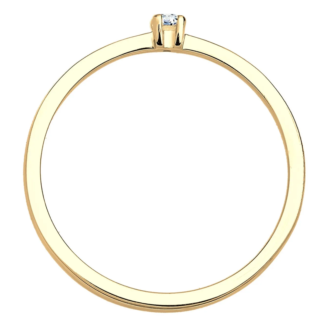 Elli "Solitär-Ring | Diamant ( Weiß, 0,03 ct )< Roségold|Ringe
