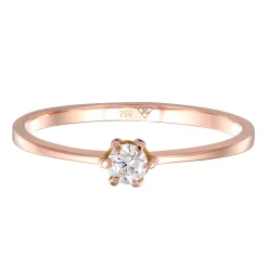 Elli "Solitär-Ring | Diamant ( Weiß, 0,11 ct )< Roségold|Ringe