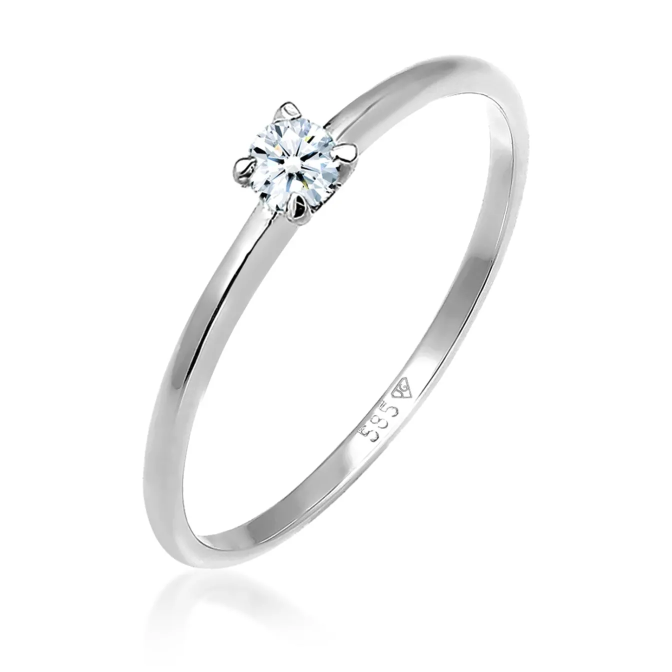 Elli "Solitär-Ring | Diamant ( Weiß, 0,06 ct )< Weissgold|Ringe