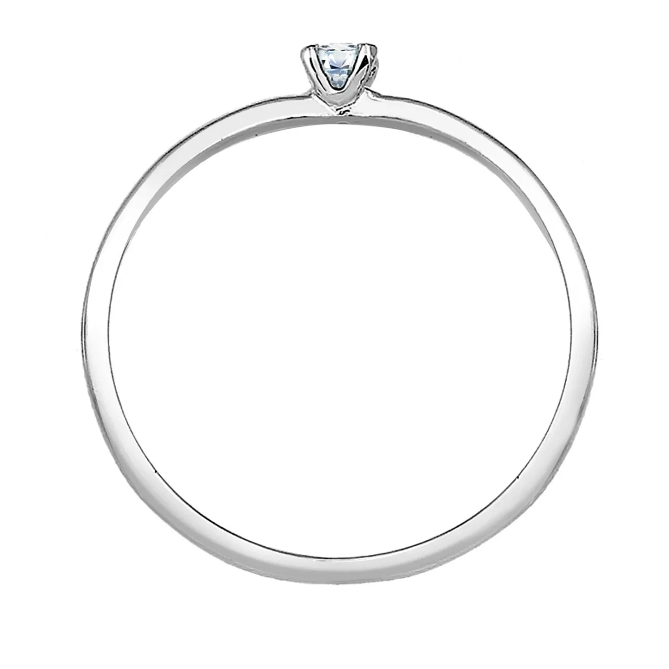 Elli "Solitär-Ring | Diamant ( Weiß, 0,06 ct )< Weissgold|Ringe