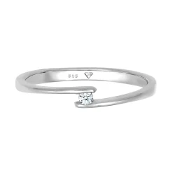 Elli "Solitär-Ring | Diamant ( Weiß, 0,03 ct )< Weissgold|Letzte Chance