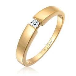 Elli "Solitär-Ring | Diamant (Weiß, 0.06 ct.)< Ringe|Vergoldet