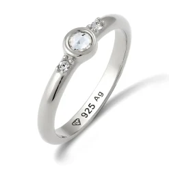 Elli "Solitär-Ring | Glas Kristalle (Weiß)< Vergoldet|Ringe