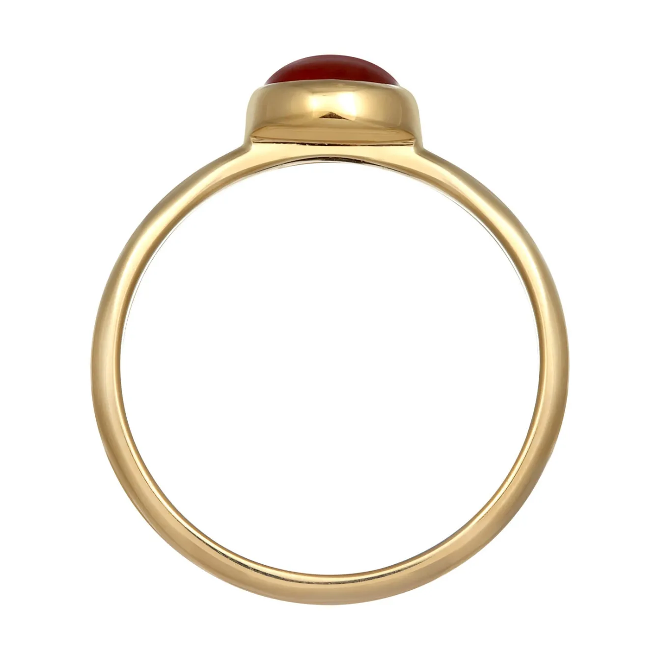Elli "Solitär-ring | Karneol (Rot)< Vergoldet|Ringe