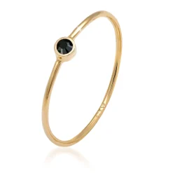 Elli "Solitär-Ring | Kristall ( Schwarz )< Roségold|Ringe